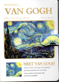 AGENDA NOTEBOOK VAN GOGH magnétique avec bords à motifs et couverture plaqué