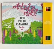 Mon p'tit kit coloriage : Jardins zen (Inclus 4 crayons de couleur double mine)