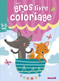 Mon gros livre de coloriage : renard et loup ; 3/5 ans