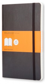 Moleskine Classic Notebook, Large, Ruled, Black, Soft Cover (5 X 8.25)