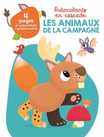 Autocollants en cascade : les animaux de la campagne (4 pages d'autocollants repositionnables)