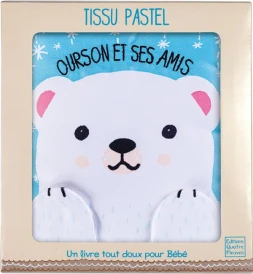 Tissu-boîte ; ourson et ses amis