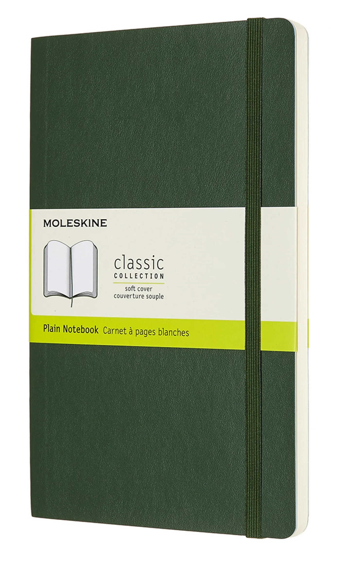 Couverture — Carnet blanc grand format souple vert myrte