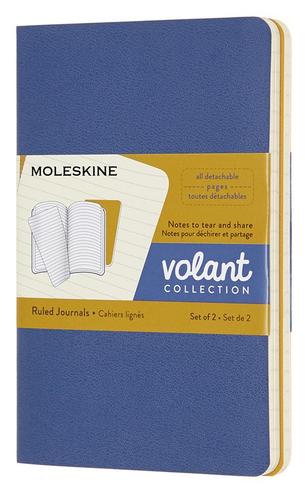 Cahier volant poche ligne bleu-moutarde 2 exemplaires