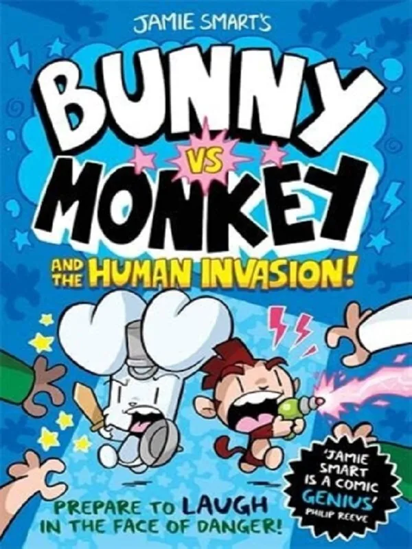 Couverture — Bunny vs Monkey and the Human Invasion (a Phoenix Comic Book, from the multi-million-selling creative genius Jamie Smart)