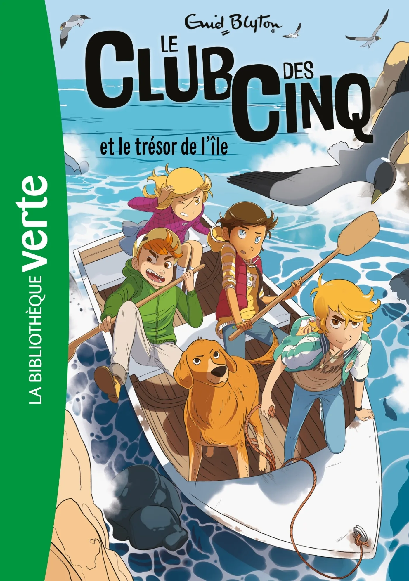 Couverture — Le Club des Cinq (nouvelle édition), Tome 01 - Le Club des Cinq et le trésor de l'île