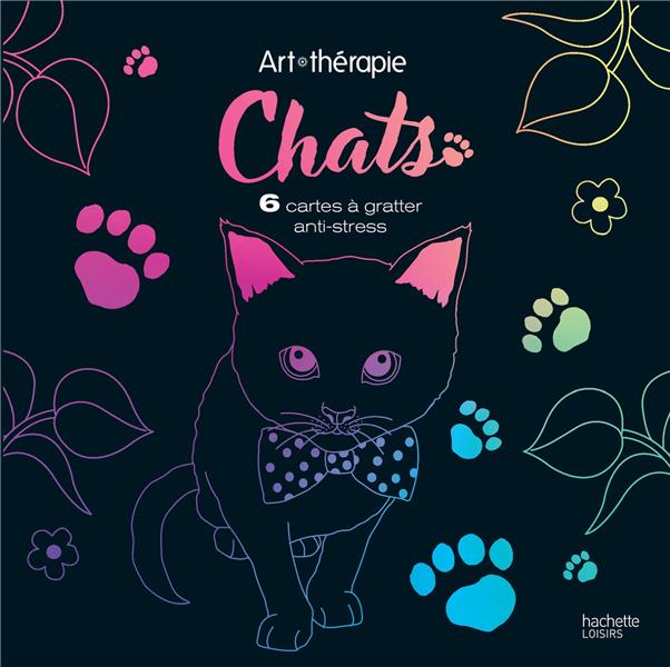 Chats ; 6 cartes à gratter anti-stress