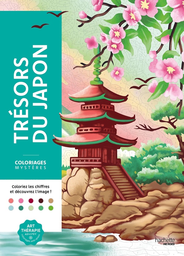 Couverture — Art-thérapie ; Coloriages mystères : Trésors du Japon