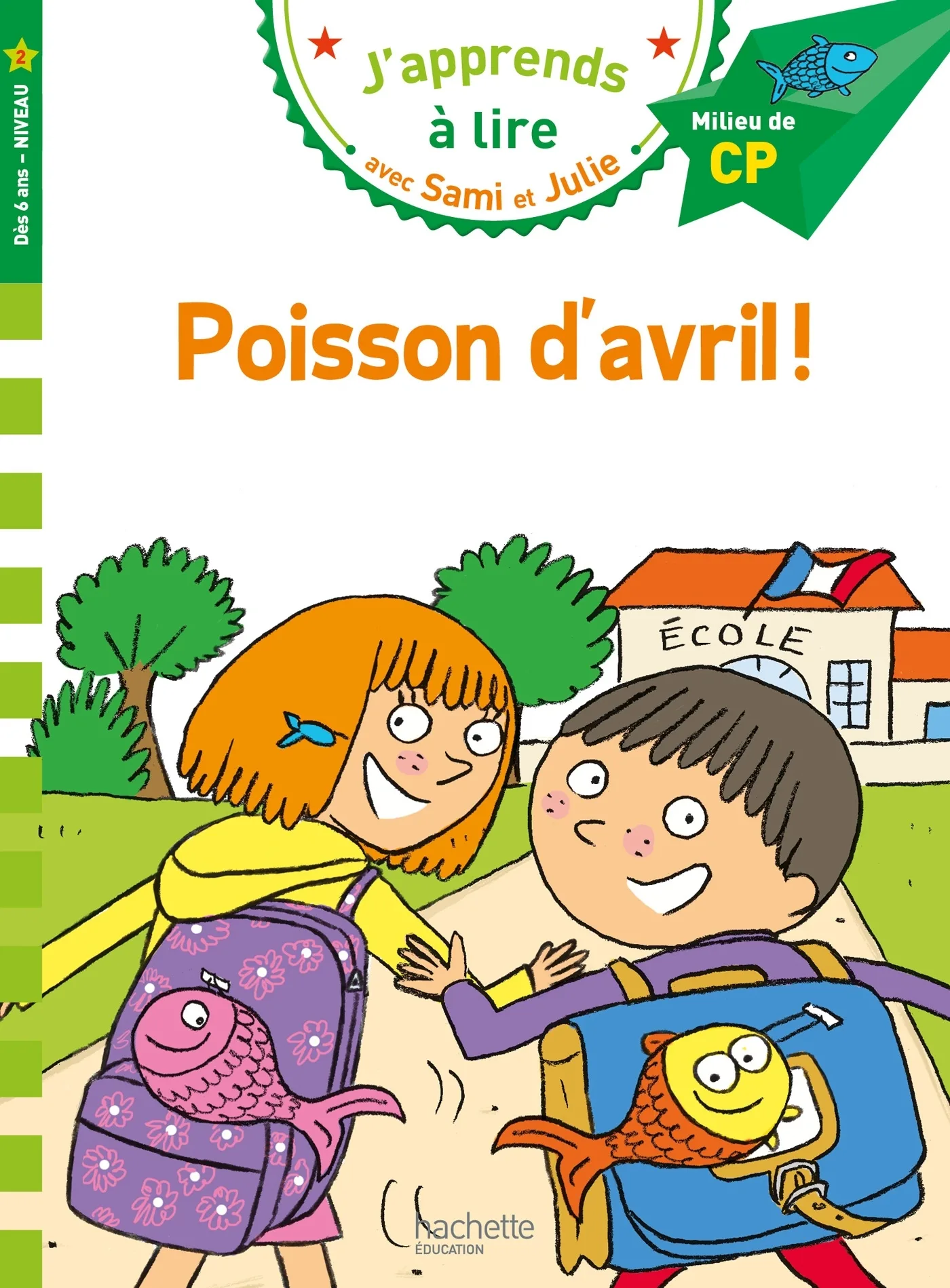 Couverture — Sami et Julie CP niveau 2 Poisson d'avril !