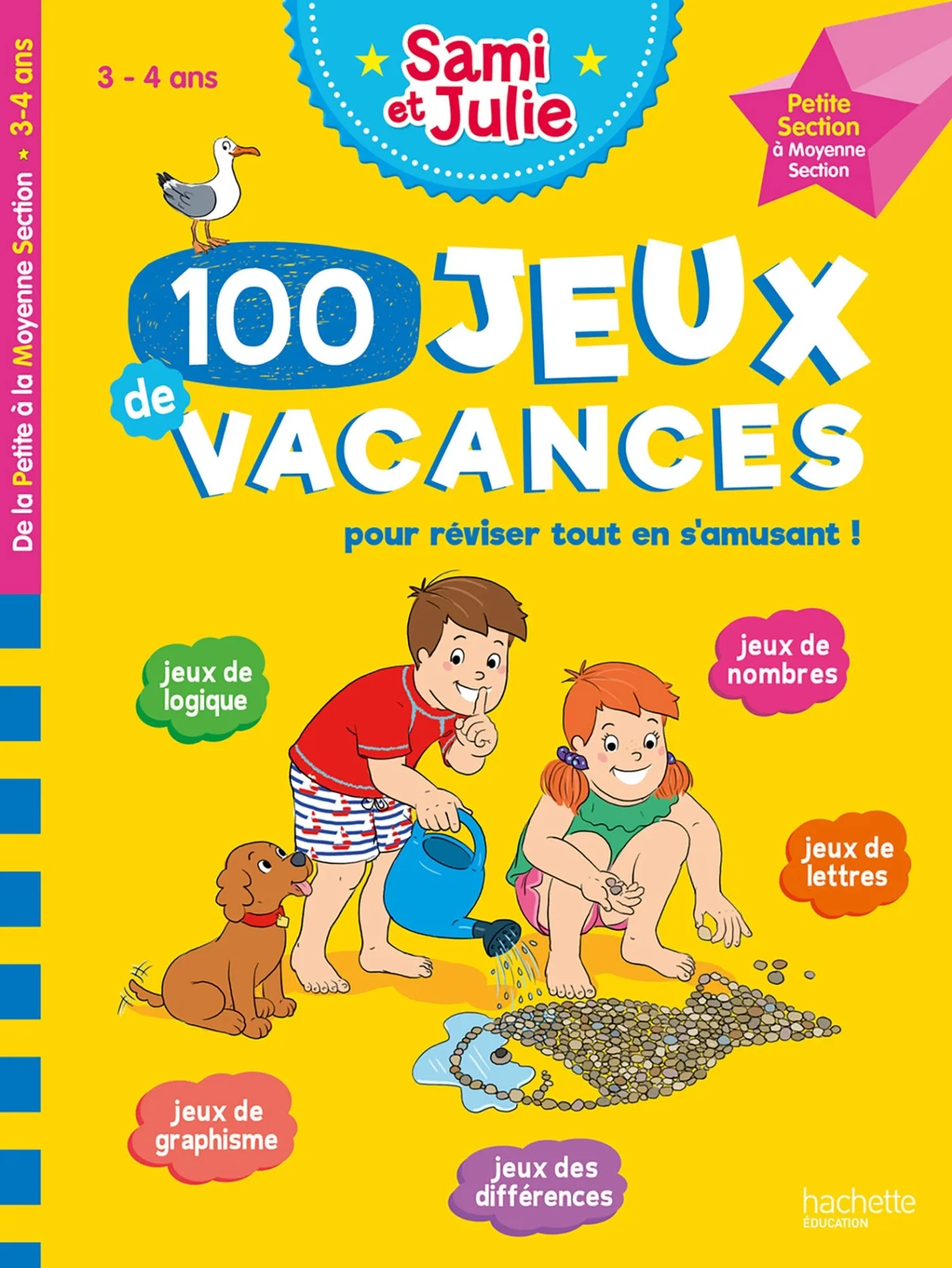 Couverture — 100 Jeux de vacances - Sami et Julie - De la Petite à la Moyenne Section - Cahier de vacances 2026