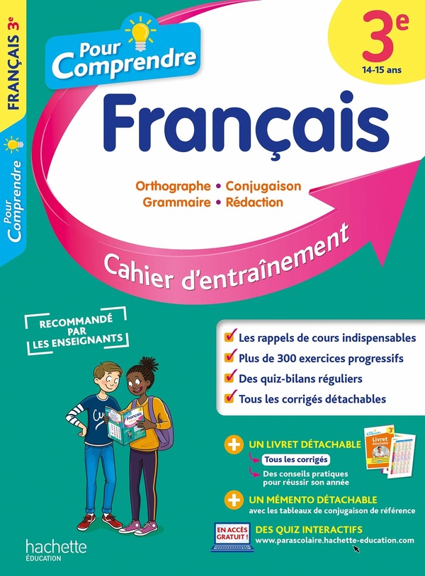 Pour comprendre tout le français : 3e ; cahier d'entraînement