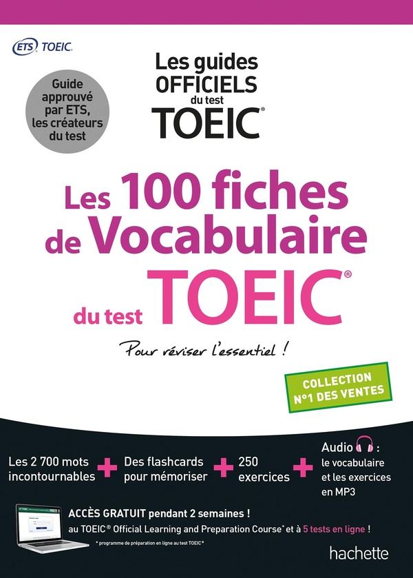 Couverture — Les 100 fiches de vocabulaire du test TOEIC (Conforme au nouveau test TOEIC)