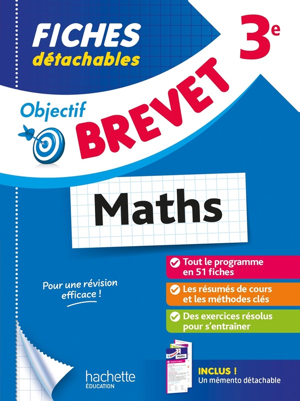 Objectif brevet : Maths ; 3e ; Fiches détachables