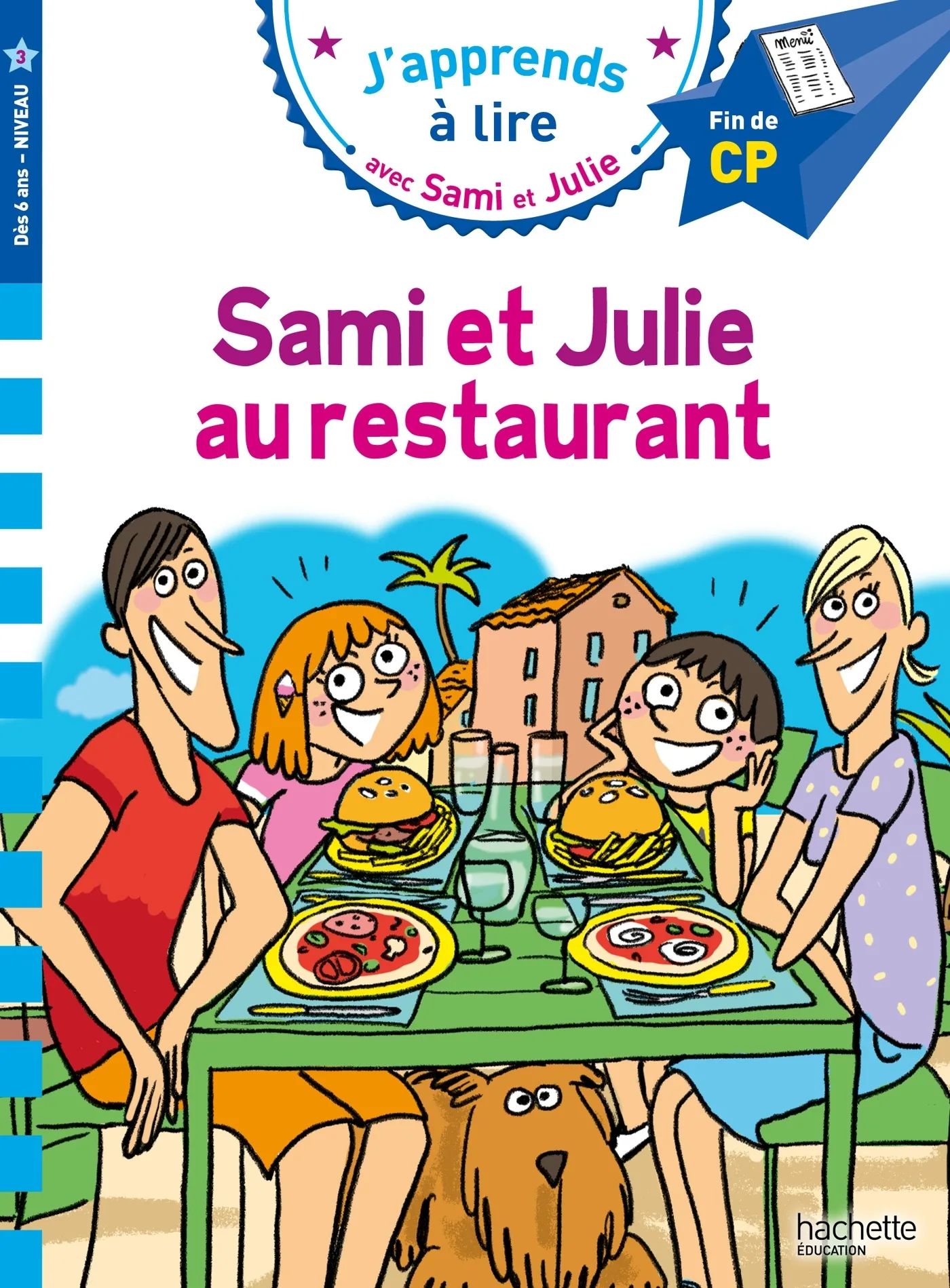 Couverture — Sami et Julie CP niveau 3 - Sami et Julie au restaurant