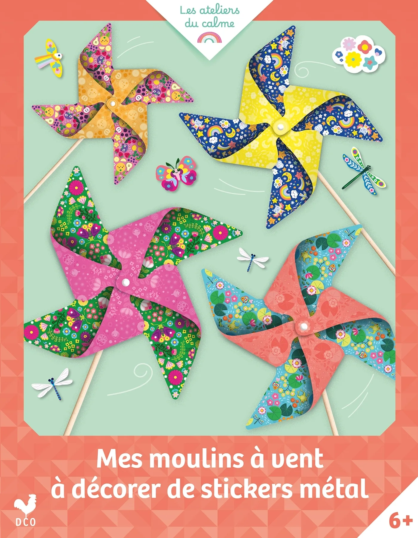 Couverture — Mes moulins à vent à décorer de stickers métal - Pochette avec accessoires