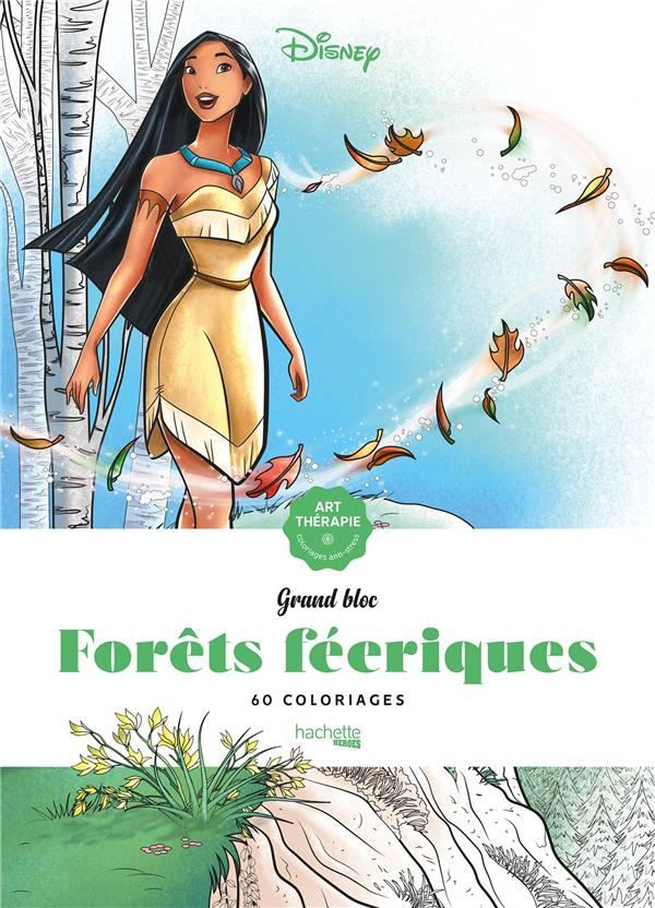Art-thérapie ; grand bloc : forêts féeriques ; 60 coloriages