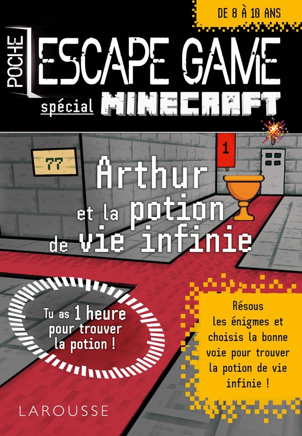 Couverture — Escape game junior : Spécial Minecraft ; Arthur et la potion de vie infinie