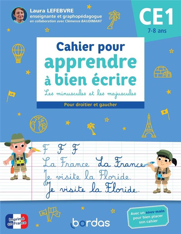 Couverture — Cahier pour apprendre à bien écrire : Les minuscules et les majuscules ; CE1