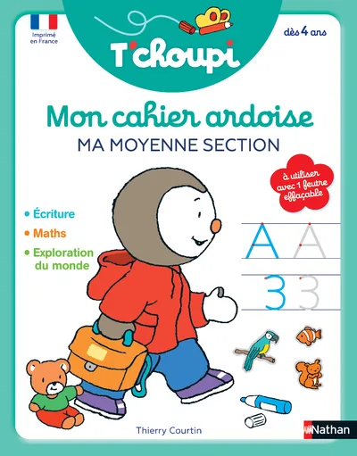 Couverture — T'choupi Mon cahier ardoise : Ma moyenne section