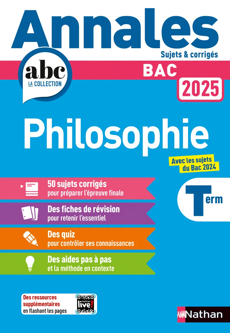 Couverture — Annales Bac Philosophie 2025