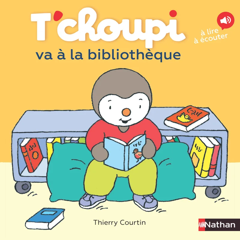 Couverture — T'choupi va à la bibliothèque