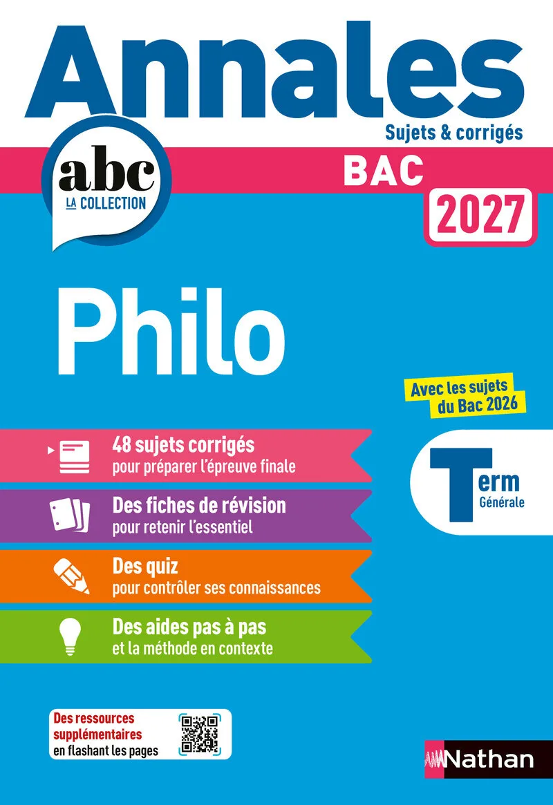 Couverture — Annales Bac Philosophie 2027