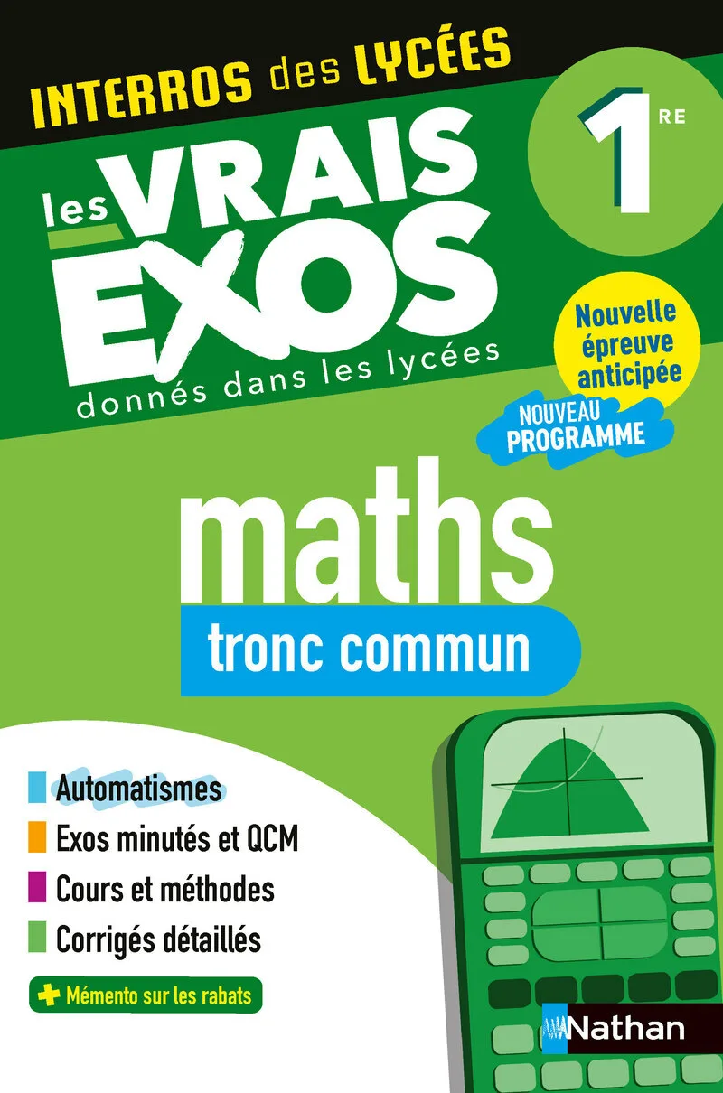Couverture — Interros des Lycées Maths 1re Tronc commun