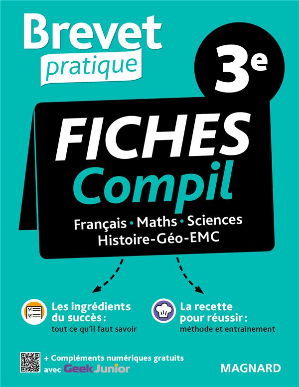Couverture — Brevet pratique : compil de fiches examen 3e ; français, maths, histoire-géo-EMC, sciences