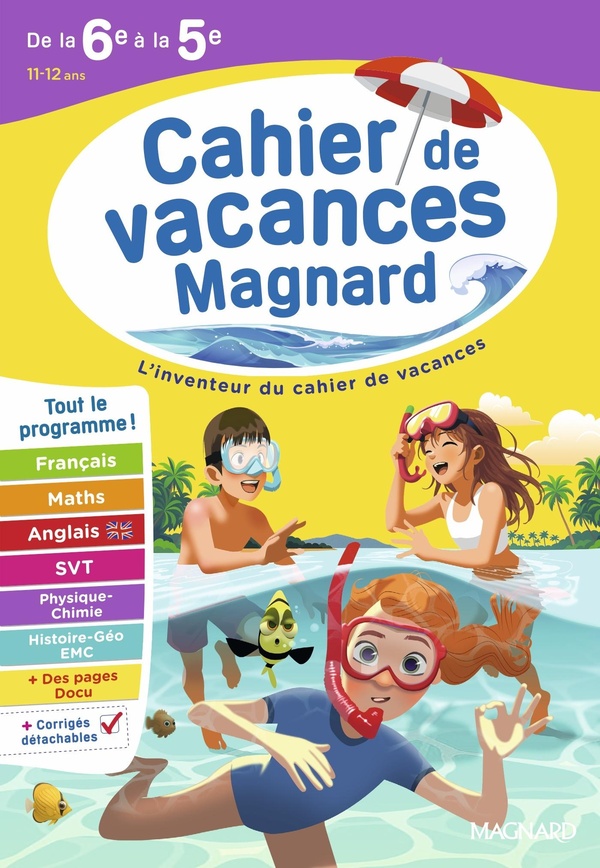 Couverture — Cahier de vacances de la 6e vers la 5e