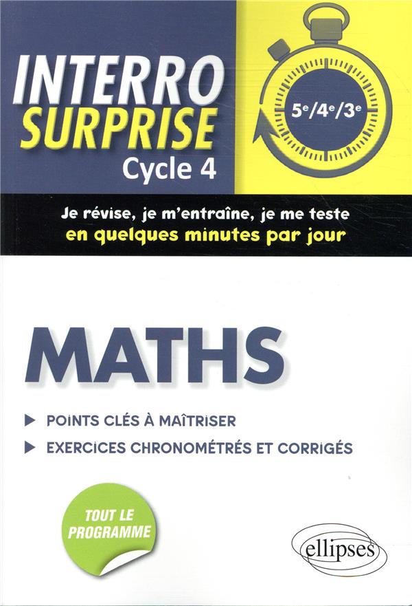 Couverture — Interro surprise : mathématiques ; 5e, 4e, 3e