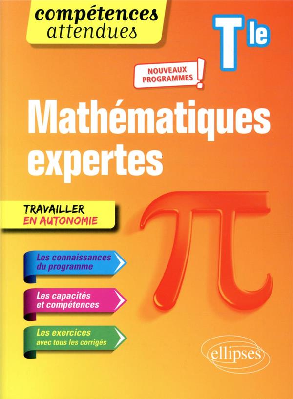 Couverture — Compétences attendues : mathématiques expertes ; terminale - nouveaux programmes