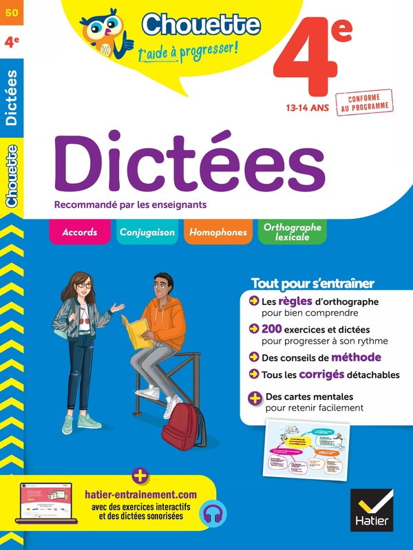 Chouette entraînement Tome 50 : dictées ; 4e