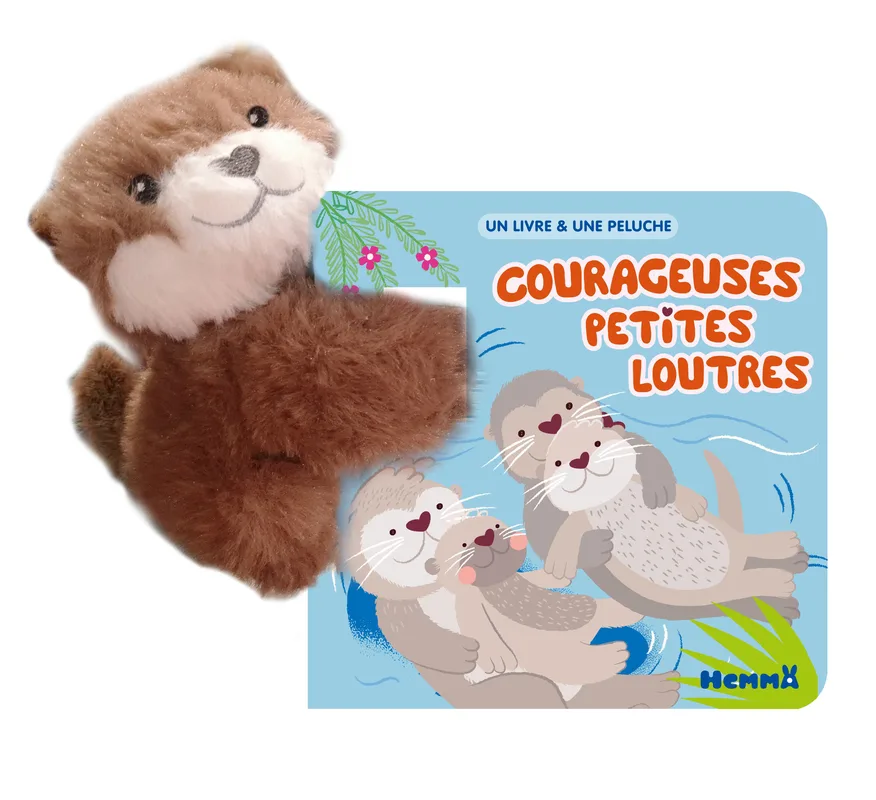 Couverture — Un livre & une peluche - Courageuses petites loutres