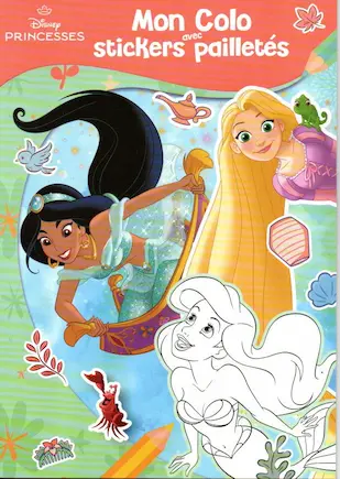 Couverture — DISNEY PRINCESSES: MON COLO AVEC STICKERS PAILLETES