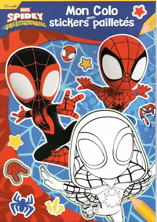 Couverture — Mon colo avec stickers pailletés - MARVEL SPIDEY