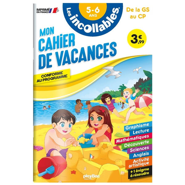 Couverture — Les incollables : mon cahier de vacances ; de la GS au CP