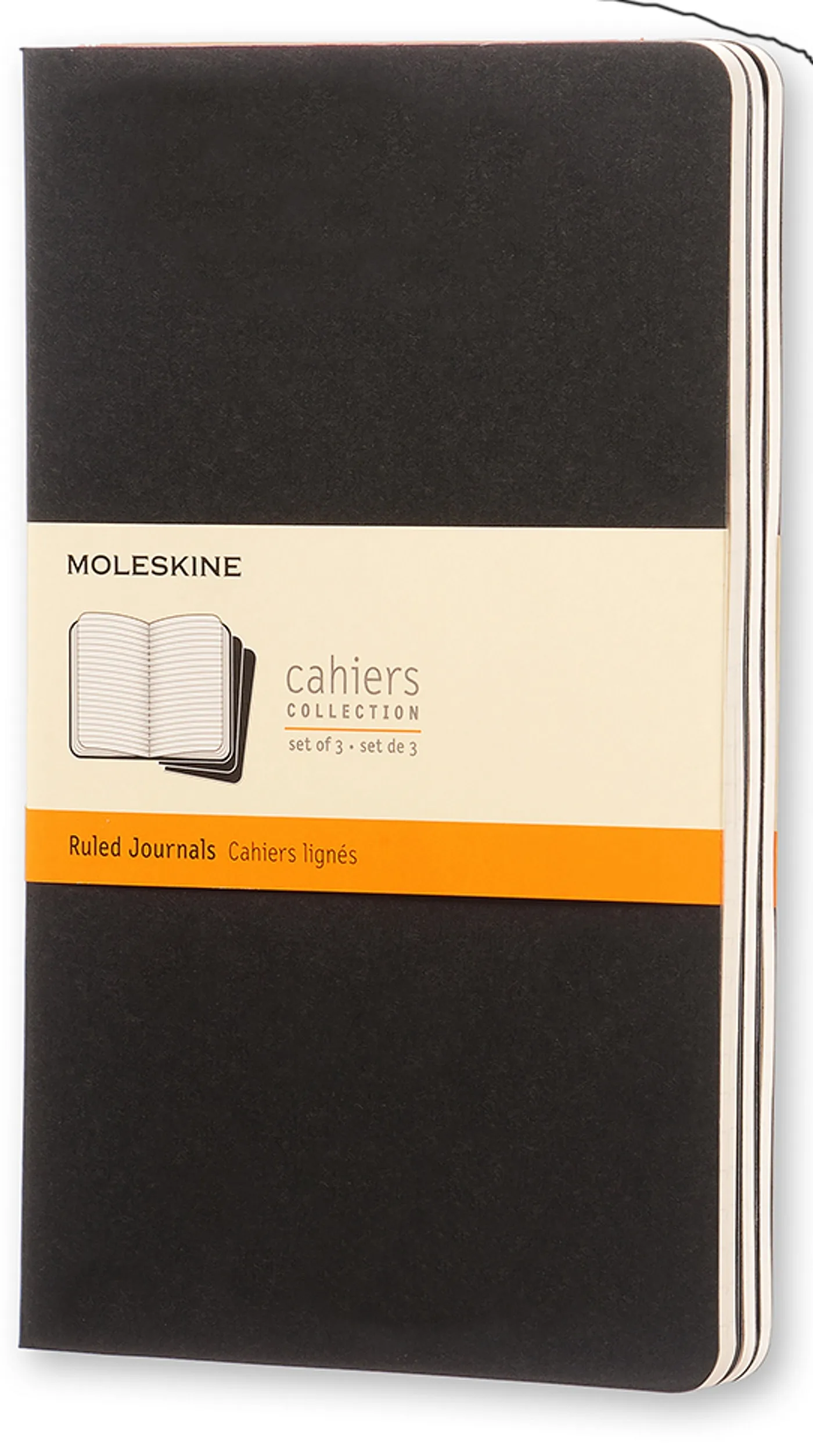 Couverture — Cahier ligné - Grand format - Couverture souple en carton noire