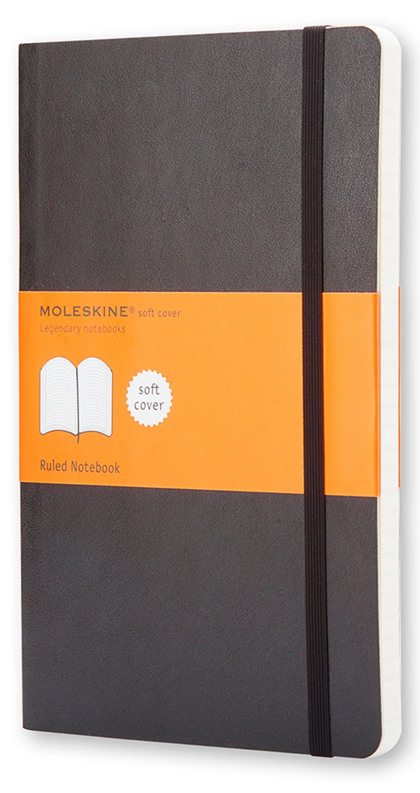 Couverture — Carnet ligné - Grand format - Couverture souple noire