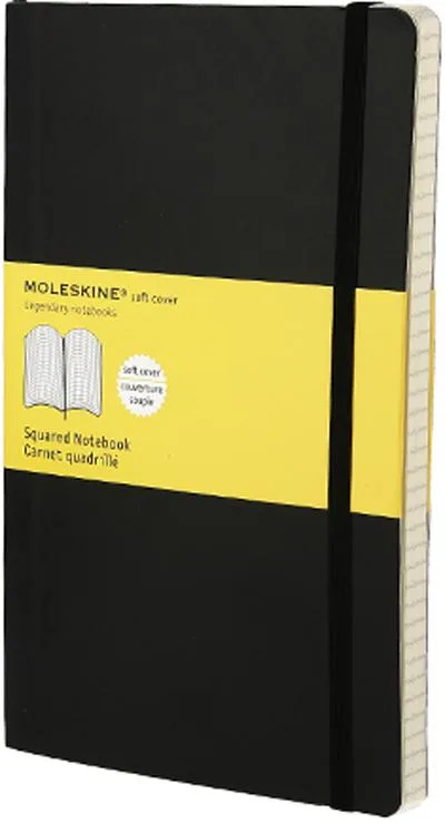 Couverture — Carnet quadrillé - Grand format - Couverture souple noire