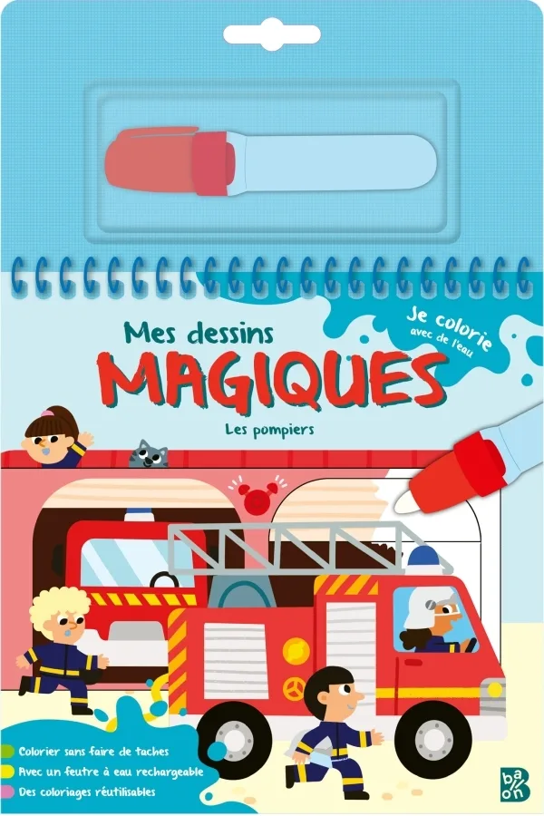 Couverture — Mes dessins magiques - Les pompiers