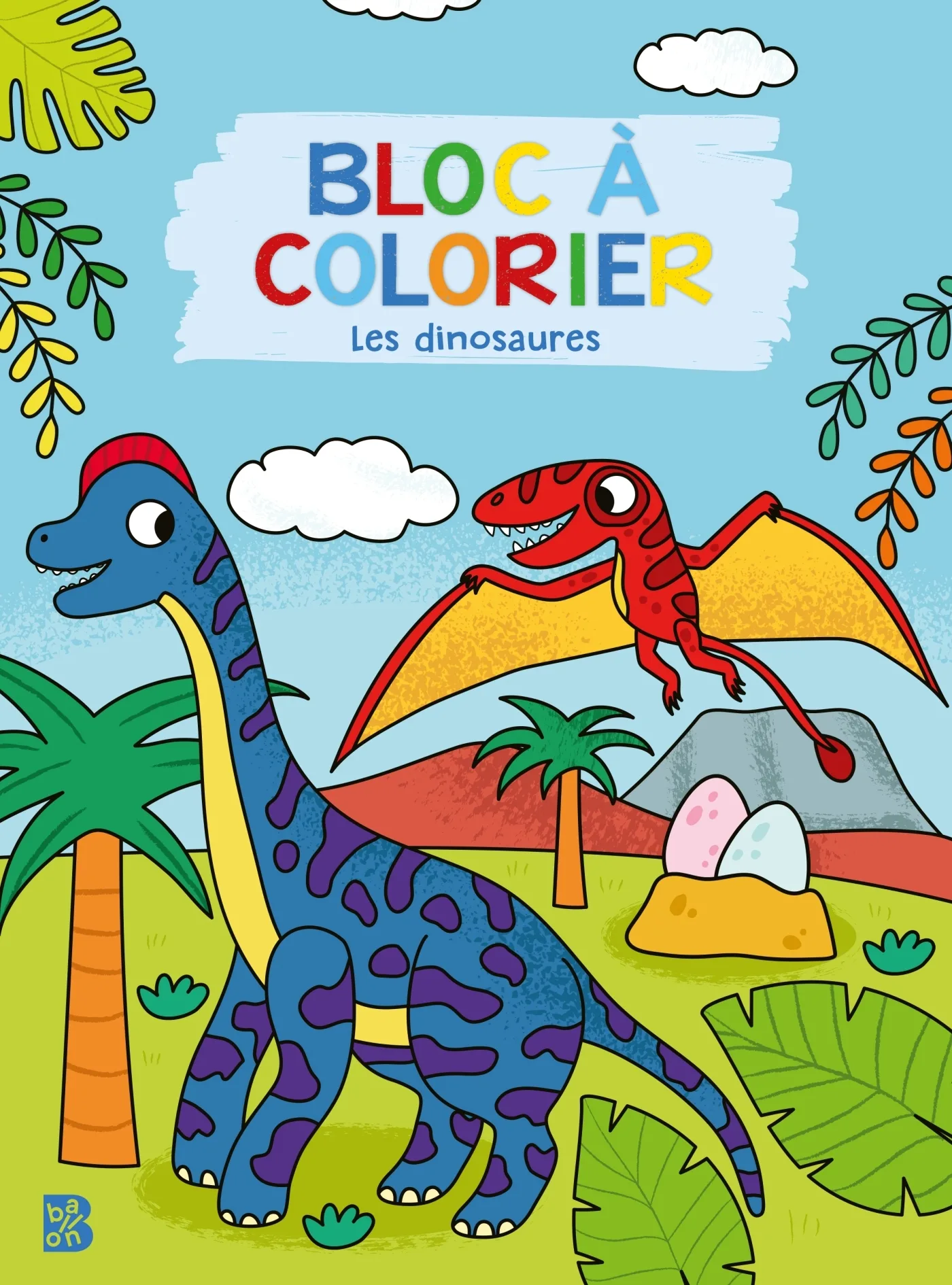 Couverture — Bloc à colorier - Les dinosaures