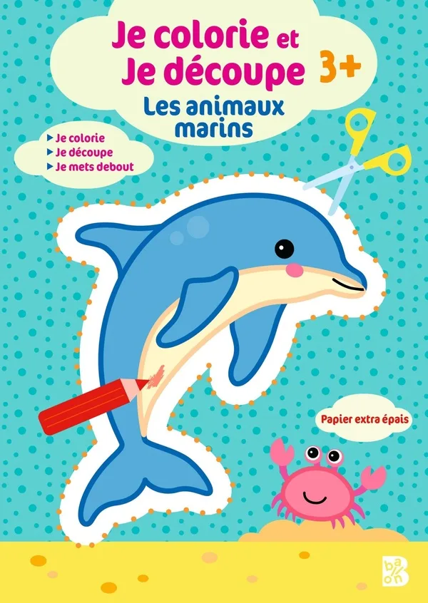 Couverture — Je colorie et je découpe - Les animaux marins