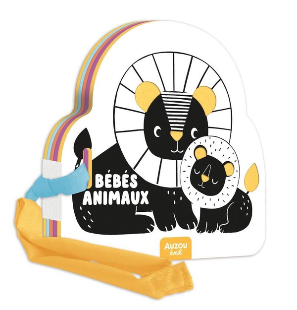 Mon premier livre poussette en noir et blanc : Bébés animaux