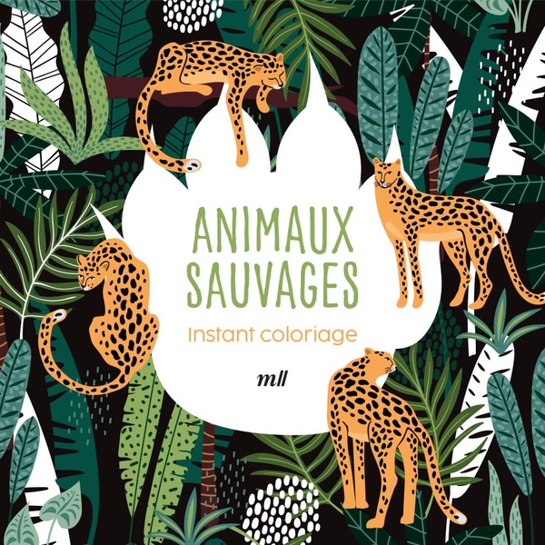 Couverture — Instant coloriage : Animaux sauvages : 80 coloriages + 3 marque-pages