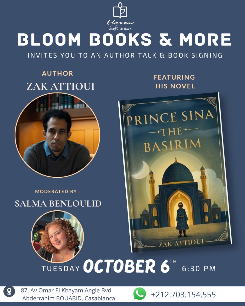 Book signing on Tuesday, October 6th · 6:30 PM with Zak ATTIOUI