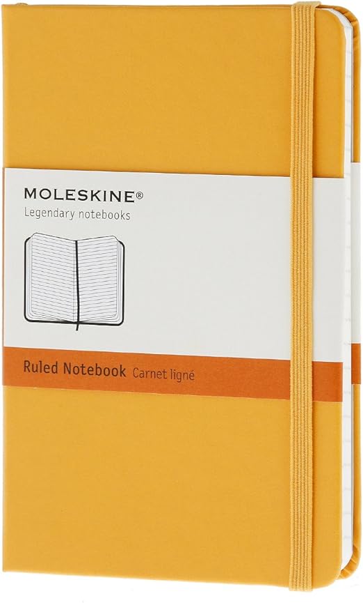 MOLESKINE Carnet ligne - format de poche - couverture rigide jaune orange 9 X 14 CM
