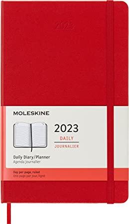 MOLESKINE AGENDA JOURNALIER 2023 ROUGE LIGNE