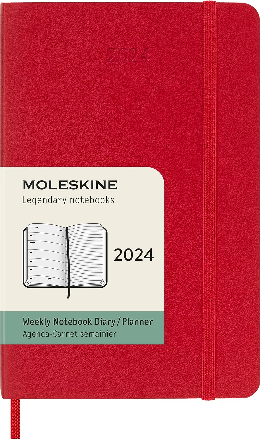 MOLESKINE Agenda semainier 2024 Pocket Soft Cover Red
