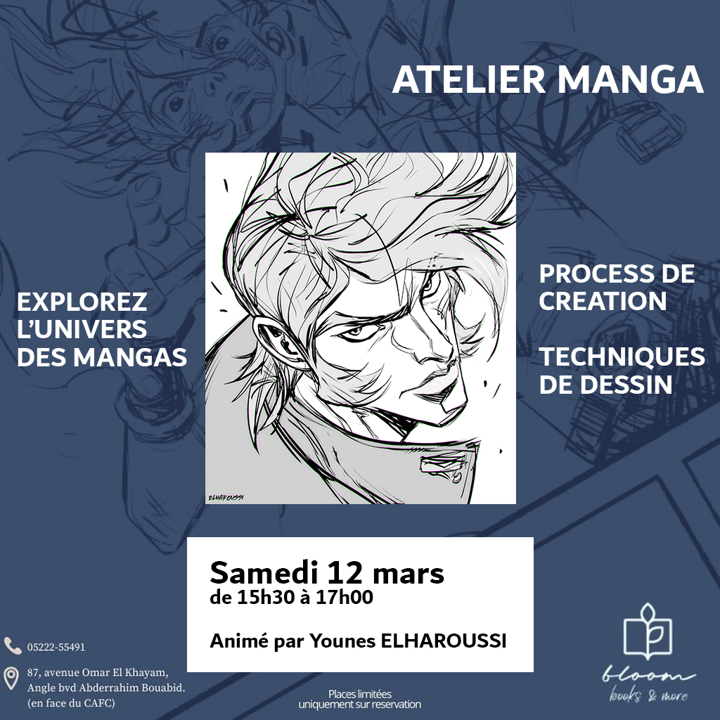 Atelier Manga le 12 mars 2022 places limitées