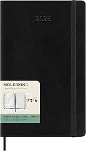MOLESKINE AGENDA 2026 NOIR CARNET SEMAINIER LG